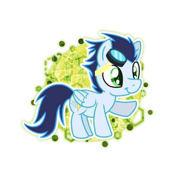 Size: 1024x1024 | Tagged: artist:kazziepones, backwards cutie mark, chibi, derpibooru import, goggles, old cutie mark, safe, simple background, soarin', solo, transparent background