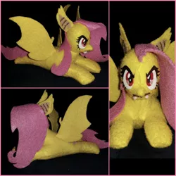 Size: 1080x1080 | Tagged: safe, artist:lucaspratt, derpibooru import, fluttershy, bat pony, pony, bats!, bat ponified, felt, flutterbat, irl, photo, plushie, race swap, solo