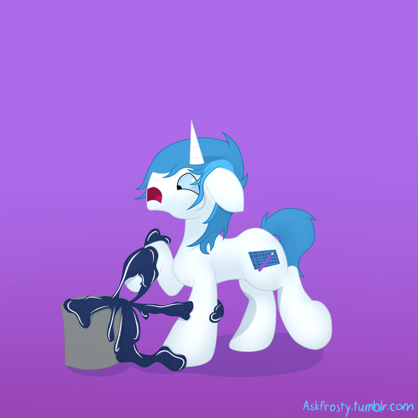 Size: 4000x4000 | Tagged: artist:frostyb, blindfold, bondage, comic:frosty's curiosity, derpibooru import, encasement, gag, inanimate tf, latex, latex suit, living suit, male, oc, oc:frost bright, solo, solo male, suggestive, transformation, unofficial characters only