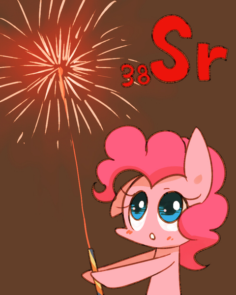 Size: 800x1000 | Tagged: artist:joycall6, derpibooru import, fireworks, part of a set, periodic table, pinkie pie, safe, series:joycall6's periodic table, solo, strontium