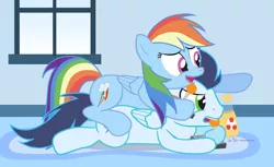 Size: 1080x660 | Tagged: safe, artist:dm29, derpibooru import, rainbow dash, soarin', controller, female, male, shipping, soarindash, straight, video game