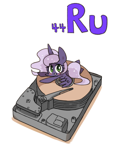 Size: 800x1000 | Tagged: :>, artist:joycall6, blushing, cute, derpibooru import, hard drive, looking at you, lunabetes, part of a set, periodic table, princess luna, prone, ruthenium, safe, series:joycall6's periodic table, smiling, solo