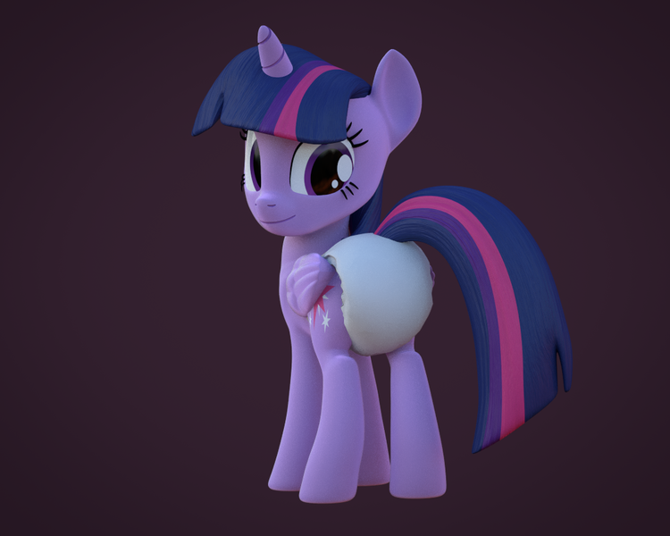 Size: 1050x840 | Tagged: questionable, artist:creatorofpony, derpibooru import, twilight sparkle, twilight sparkle (alicorn), alicorn, pony, 3d, blender, diaper, diaper fetish, fetish, solo