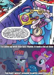 Size: 536x739 | Tagged: caption, derpibooru import, idw, image macro, make new friends but keep discord, maud burns, maud pie, meme, orion, pinkie pie, safe, serena, shooting star (character), spoiler:comic, spoiler:comicfiendshipismagic3, star swirl the bearded, text, wild n' out