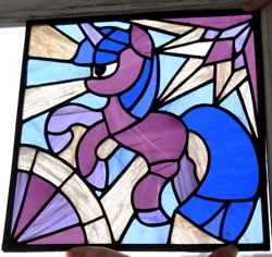 Size: 1792x1692 | Tagged: artist:gela-g-i-s-gela, artist:tanya, craft, derpibooru import, irl, photo, safe, solo, stained glass, stained glass (irl), twilight sparkle