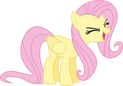 Size: 9313x6544 | Tagged: safe, artist:emedina13, derpibooru import, fluttershy, pegasus, pony, sonic rainboom (episode), absurd resolution, cheering, eyes closed, female, flutteryay, mare, simple background, transparent background, vector, yay