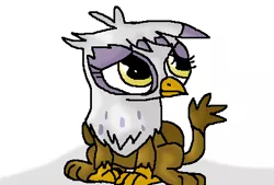 Size: 459x311 | Tagged: safe, artist:mojo1985, derpibooru import, gilda, gryphon, the lost treasure of griffonstone, chickub, cute, frown, gildadorable, li'l gilda, looking up, sad, sitting, solo, that was fast, younger