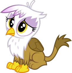 Size: 6000x6138 | Tagged: safe, artist:dasprid, derpibooru import, gilda, gryphon, the lost treasure of griffonstone, absurd resolution, chickub, cute, frown, gildadorable, li'l gilda, sad, simple background, sitting, solo, transparent background, vector, younger