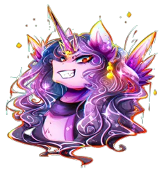 Size: 2100x2222 | Tagged: safe, artist:koveliana, derpibooru import, ponified, alicorn, pony, battle tendency, chromatic aberration, color porn, jojo's bizarre adventure, kars, solo