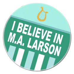 Size: 600x600 | Tagged: button, derpibooru import, edit, i believe in m.a. larson, i believe in x, lyra heartstrings, safe, slice of life (episode)