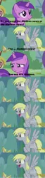 Size: 1268x4932 | Tagged: safe, derpibooru import, edit, edited screencap, screencap, amethyst star, derpy hooves, pegasus, pony, unicorn, slice of life (episode), comic, duo, female, flying, mare, screencap comic, the dictator