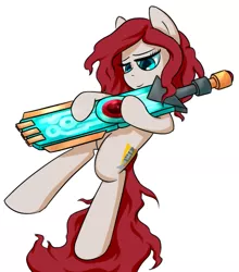 Size: 1095x1247 | Tagged: safe, artist:rivibaes, derpibooru import, ponified, pony, crossover, red (transistor), simple background, solo, transistor, white background