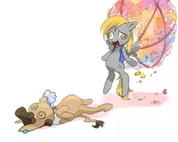Size: 1000x800 | Tagged: safe, artist:quizia, derpibooru import, derpy hooves, matilda, pegasus, pony, slice of life (episode), female, flower, foaming at the mouth, mare, passed out, wingding eyes
