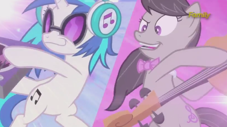 Size: 766x428 | Tagged: derpibooru import, faic, insertavia, octavia melody, safe, screencap, slice of life (episode), vinyl scratch