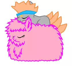 Size: 552x508 | Tagged: safe, derpibooru import, oc, oc:fluffle puff, ponified, pony, 1000 hours in ms paint, crow hogan, ms paint, sleeping, yu-gi-oh!, yu-gi-oh! 5d's
