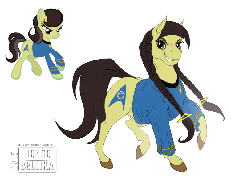 Size: 1500x1200 | Tagged: safe, artist:hengebellika, derpibooru import, oc, unofficial characters only, earth pony, pony, clothes, solo, star trek, star trek (tos)