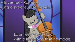 Size: 1191x670 | Tagged: caption, derpibooru import, dire straits, edit, edited screencap, image macro, lyrics, meme, music, octavia melody, romeo & juliet, safe, screencap, solo, song reference, text