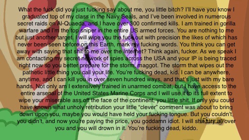 Size: 500x281 | Tagged: copypasta, derpibooru import, edit, edited screencap, gummy, gummy the deep thinker, meme, navy seal copypasta, safe, screencap, slice of life (episode), text, vulgar