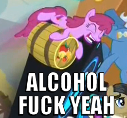 Size: 261x243 | Tagged: alcohol, berry punch, berryshine, caption, derpibooru import, filthy rich, image macro, meme, perry pierce, safe, screencap, slice of life (episode), text, vinyl scratch, vulgar