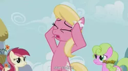 Size: 1279x711 | Tagged: caption, daisy, derpibooru import, edit, edited screencap, flower trio, flower wishes, lily, lily valley, meme, roseluck, safe, screencap, slice of life (episode), youtube caption