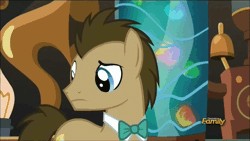 Size: 711x400 | Tagged: safe, derpibooru import, screencap, derpy hooves, doctor whooves, time turner, pony, slice of life (episode), animated, derpy doing derpy things, male, muffin 1, plane, stallion