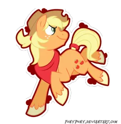 Size: 2397x2456 | Tagged: applejack, applejack (male), artist:fonypony, artist:stepandy, bandana, derpibooru import, looking back, rule 63, safe, smiling, smirk, solo, unshorn fetlocks