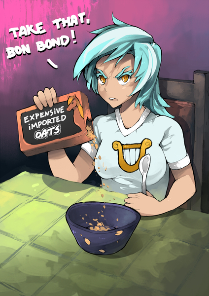 Size: 1000x1414 | Tagged: artist:ponythehorsey, bon bond, derpibooru import, dialogue, expensive imported oats, food, human, humanized, implied bon bon, lyra heartstrings, lyra is not amused, oats, pure unfiltered evil, revenge, safe, slice of life (episode), solo, unamused