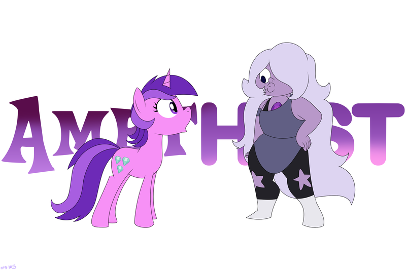 Size: 2400x1600 | Tagged: amethyst, amethyst star, amethyst (steven universe), artist:mofetafrombrooklyn, cartoon network, crossover, derpibooru import, duo, namesake, safe, steven universe