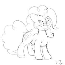 Size: 3000x3000 | Tagged: safe, artist:fortimpression, derpibooru import, pinkie pie, twilight's kingdom, cute, eye, eyes, meme, monochrome, rainbow power, sassy, sketch, solo, special eyes, starry eyes, tongue out, tufts, wingding eyes