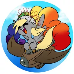 Size: 400x402 | Tagged: safe, artist:bunnimation, derpibooru import, derpy hooves, pegasus, pony, slice of life (episode), button, female, mare, muffin 1, plane, solo
