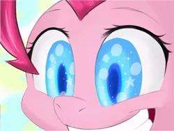 Size: 700x525 | Tagged: artist:[redacted], close-up, derpibooru import, grin, pinkie pie, safe, smiling, solo