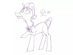 Size: 1280x960 | Tagged: safe, artist:maccoffee, derpibooru import, ponified, pony, fear (inside out), inside out, monochrome, pixar, sketch, solo