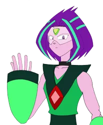 Size: 702x850 | Tagged: safe, artist:combatkaiser, derpibooru import, aria blaze, equestria girls, clothes, clothes swap, cosplay, costume, crossover, fusion, peridot (steven universe), simple background, steven universe, transparent background