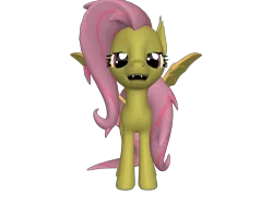 Size: 1200x900 | Tagged: safe, derpibooru import, fluttershy, bat pony, pony, pony creator, bats!, season 4, 3d, bat ponified, face, fangs, female, flutterbat, front view, hissing, mare, ponylumen, race swap, red eyes