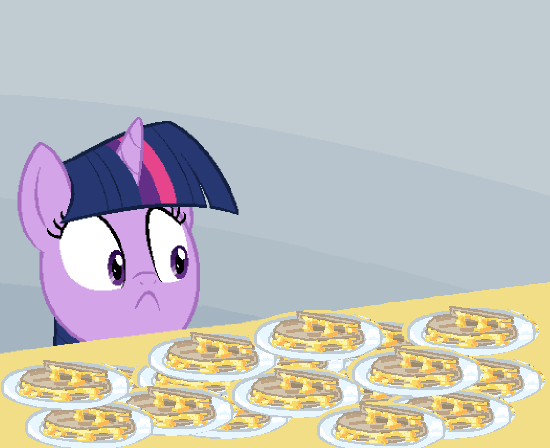 Size: 550x448 | Tagged: :<, derpibooru import, everything is fixed, food, frown, justice, karma, party pooped, quesadilla, revenge, safe, scared, solo, subverted meme, they're just so cheesy, twilight sparkle, wide eyes