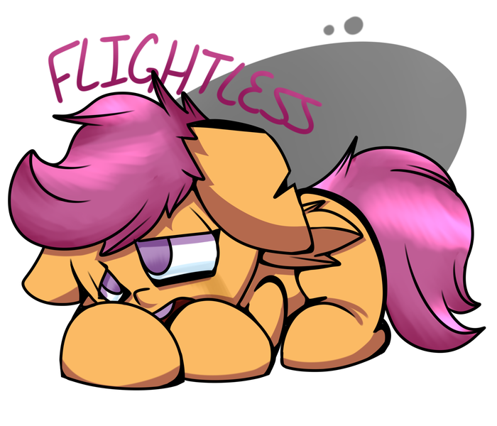 Size: 1751x1500 | Tagged: artist:honeybawl, curled up, derpibooru import, drawing, sad, safe, scootaloo, scootaloo can't fly, solo