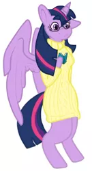 Size: 414x769 | Tagged: alicorn, artist:hotpantalones, clothes, derpibooru import, glasses, safe, semi-anthro, solo, sweater, twilight sparkle, twilight sparkle (alicorn)