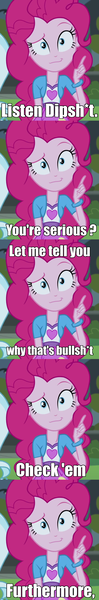 Size: 570x3461 | Tagged: safe, derpibooru import, edit, screencap, pinkie pie, equestria girls, friendship games, looking at you, meme, pinkie's questions meme, solo