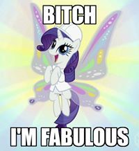 Size: 200x218 | Tagged: safe, derpibooru import, rarity, pony, bitch i'm fabulous, butterfly wings, caption, cute, flying, happy, image macro, meme, open mouth, raribetes, reaction image, smiling, solo, sunshine, text, vulgar, wahaha, wings