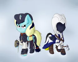 Size: 2500x2000 | Tagged: artist:fluttair, assassin's creed, assassin's creed iii, aveline, clothes, connor kenway, cosplay, costume, crossover, derpibooru import, ear fluff, oc, oc:thunderbolt, oc:witches, safe, unofficial characters only