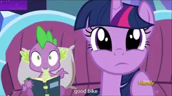 Size: 1280x714 | Tagged: safe, derpibooru import, edit, edited screencap, screencap, spike, twilight sparkle, twilight sparkle (alicorn), alicorn, pony, amending fences, caption, female, mare, meme, youtube caption