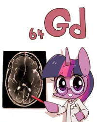 Size: 800x1000 | Tagged: artist:joycall6, brain, clothes, derpibooru import, gadolinium, glasses, lab coat, part of a set, periodic table, safe, science, series:joycall6's periodic table, twilight sparkle