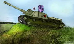 Size: 3264x1948 | Tagged: artist:bacbko, derpibooru import, isu-152, safe, tank (vehicle), traditional art, twilight sparkle