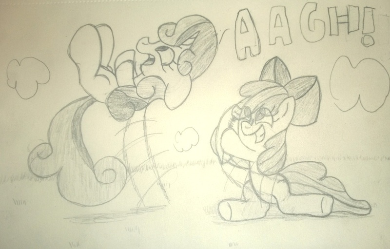 Size: 958x612 | Tagged: aaugh!, american football, apple bloom, artist:scrappyarts, claire corlett, derpibooru import, michelle creber, monochrome, peanuts, safe, sports, sweetie belle, traditional art, voice actor joke