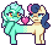 Size: 172x148 | Tagged: safe, artist:mrponiator, derpibooru import, bon bon, lyra heartstrings, sweetie drops, earth pony, pony, unicorn, do princesses dream of magic sheep, :o, :t, :|, adorabon, all the way through, animated, burp, catdog, covering mouth, cute, daaaaaaaaaaaw, derp, eating, eye contact, female, fusion, grin, heart, lesbian, lidded eyes, looking at each other, lyrabetes, lyrabon, lyrabon (fusion), mare, nom, open mouth, pixel art, pushmi-pullyu, season 5 pixel art, shipping, simple background, smiling, that was fast, transparent background, wat, we have become one, wide eyes