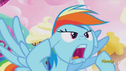 Size: 640x360 | Tagged: aaugh!, animated, derpibooru import, discovery family logo, do princesses dream of magic sheep, nose in the air, rainbow dash, safe, screaming, screencap, solo, uvula, uvula shaking, volumetric mouth
