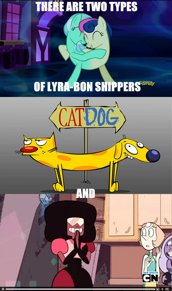 Size: 1920x3240 | Tagged: safe, derpibooru import, edit, edited screencap, screencap, bon bon, lyra heartstrings, sweetie drops, do princesses dream of magic sheep, adorabon, amethyst (steven universe), caption, cartoon network, catdog, crystal gems, cute, do ships need sails, female, fusion, garnet (steven universe), grin, hug, lesbian, lyrabetes, lyrabon, lyrabon (fusion), meme, pearl (steven universe), pushmi-pullyu, shipping, smiling, steven universe, text, together forever, truth, we have become one