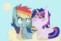 Size: 600x400 | Tagged: safe, artist:rainbownightfury, derpibooru import, rainbow dash, twilight sparkle, twilight sparkle (alicorn), alicorn, pony, female, lesbian, mare, shipping, twidash