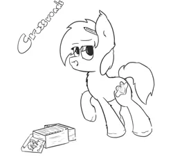 Size: 2000x1890 | Tagged: artist needed, artist:woona, black and white, derpibooru import, drawfag, grayscale, monochrome, oc, oc:crossroads, ponies that can't kick the habit, safe, solo, unofficial characters only