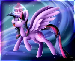 Size: 4925x4034 | Tagged: safe, artist:artoftheghostie, derpibooru import, twilight sparkle, twilight sparkle (alicorn), alicorn, pony, absurd resolution, female, flying, magic, mare, solo